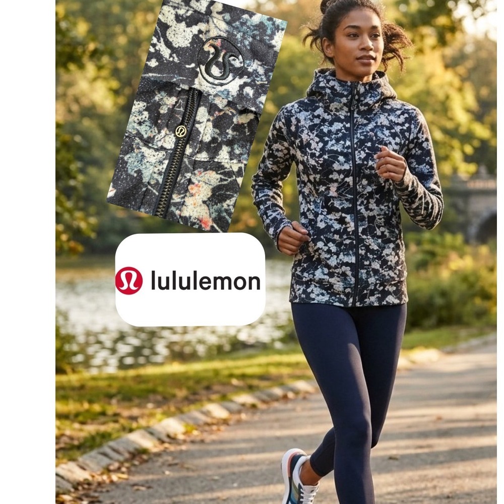 Lululemon Scuba Hoodie Full Zip Floral Sport Multi Size 6 W4AP6S Athleisure